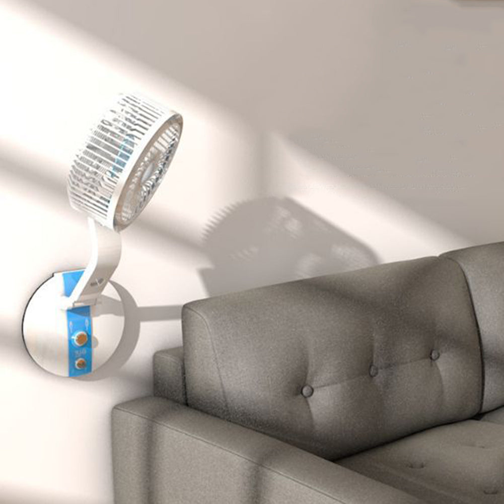 Slank FlexiFan med integrert vifte og LED-lys. Moderne, bærbar design for interiør og funksjonalitet.