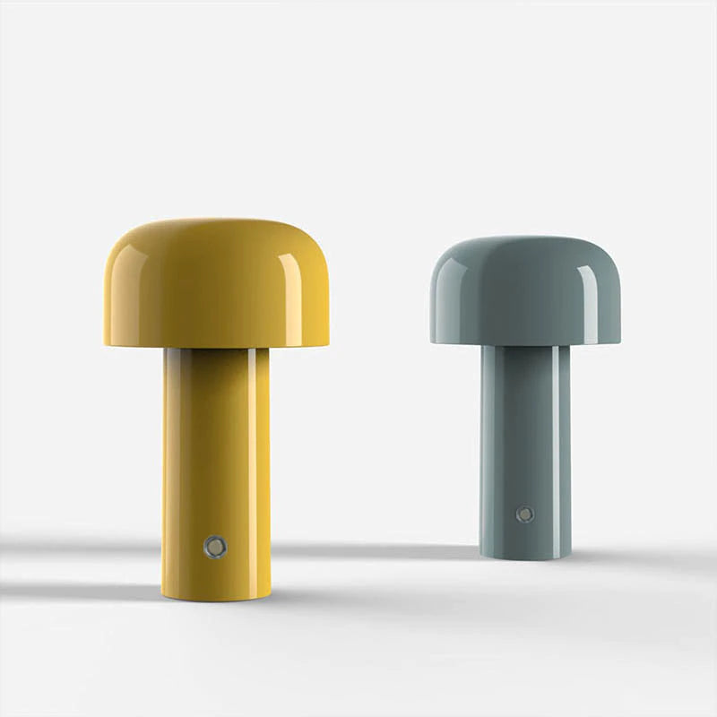 Kompakt USB-lampe med touchkontroll. En bærbar soveromslampe med mykt LED-lys.
