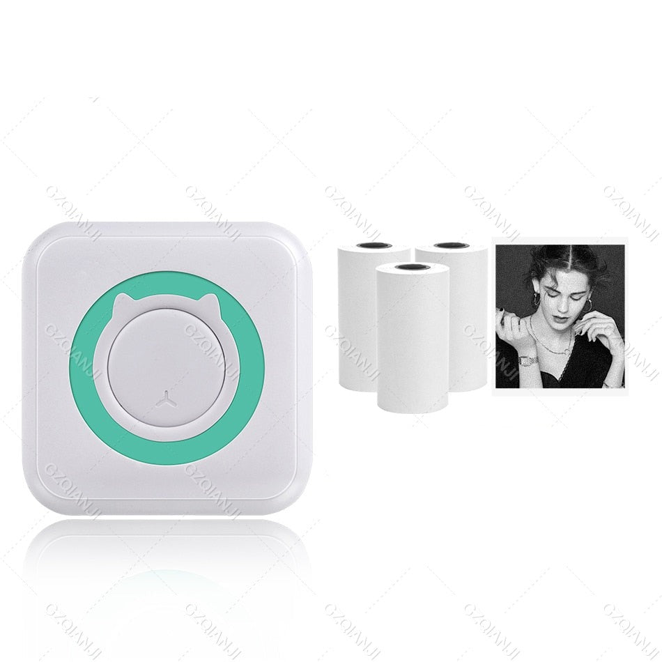 Smart blekkfri skriver for telefon, utskrift av personlige notater og bilder hvor som helst.