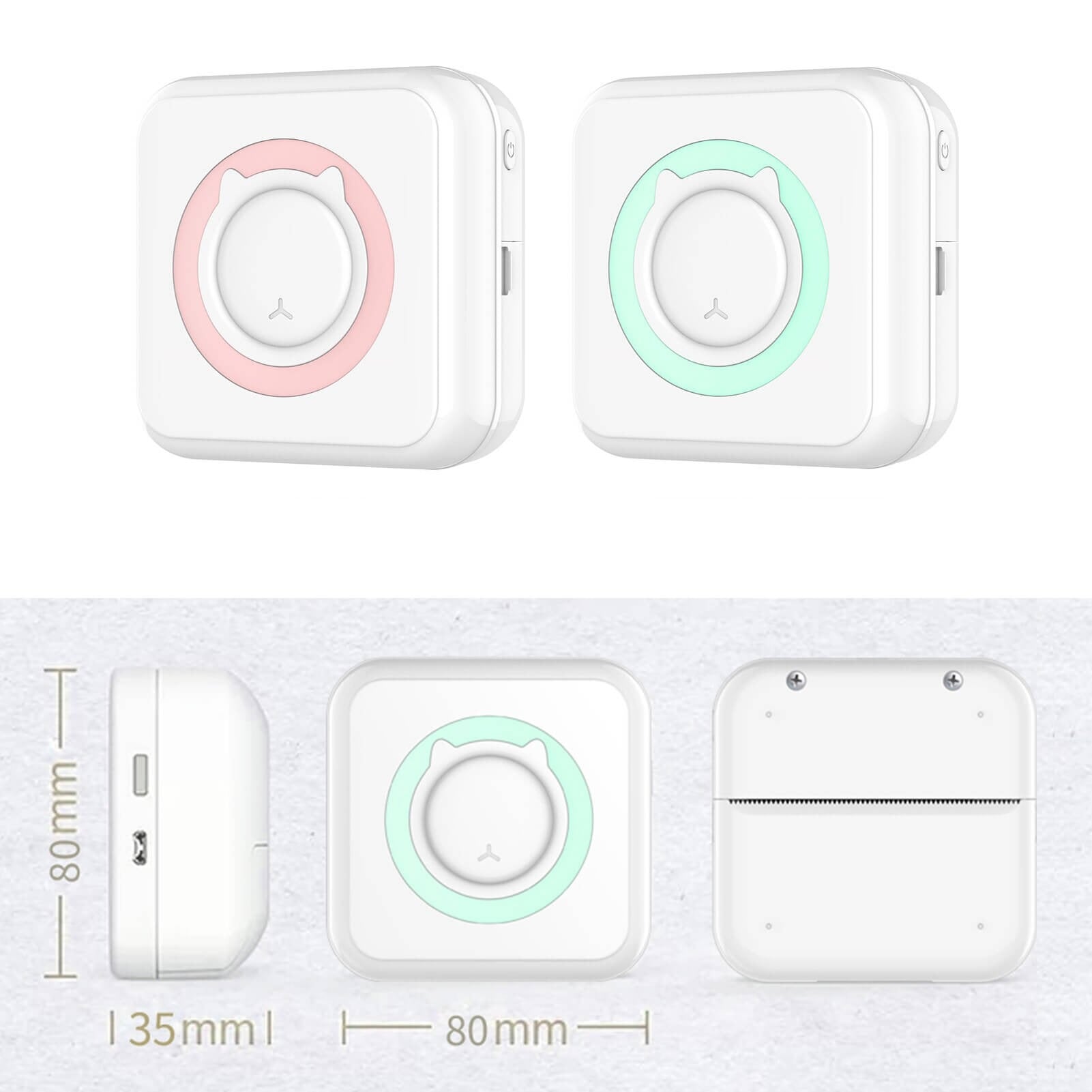 Mini printer med Bluetooth, ideell for DIY, scrapbooking og organisering med etiketter.
