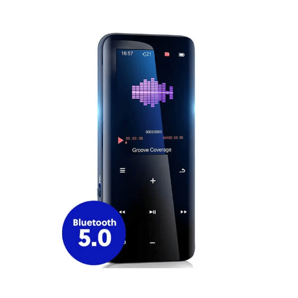 Bærbar MP3-spiller 32GB med Bluetooth 5.0, HiFi-lyd og FM-radio. Perfekt for musikk på farten.