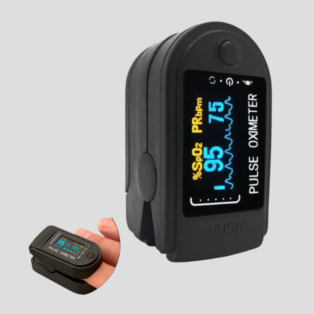 Lett og digitalt oksimeter for rask sjekk av SpO₂ og hjertefrekvens, uunnværlig for aktive.
