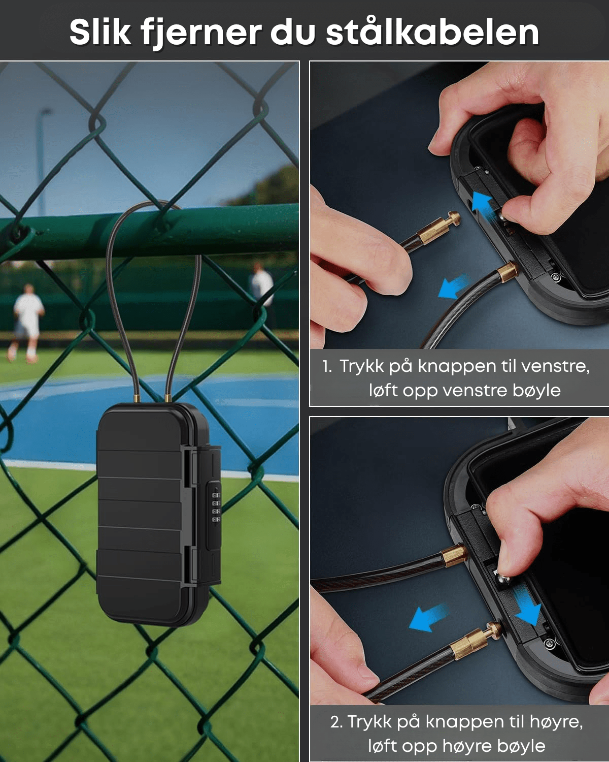 Svart bærbar reisesafe med kombinasjonslås. Perfekt for å beskytte mobiltelefoner, pass og smykker.