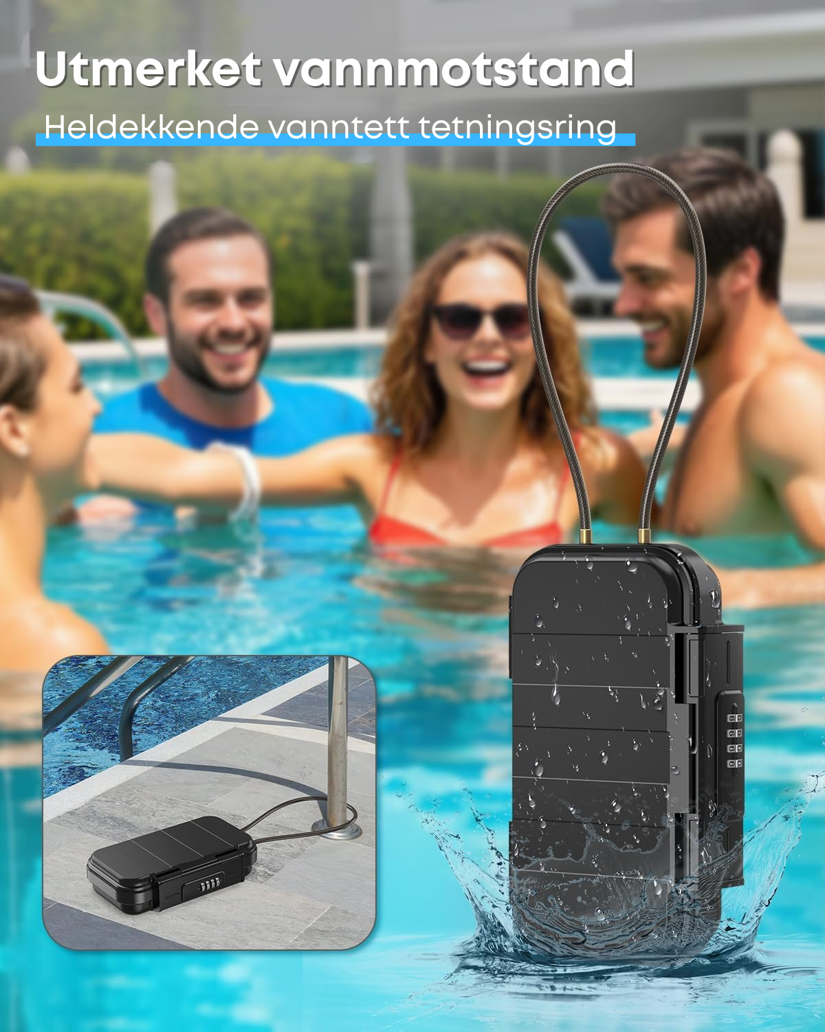 Sikker oppbevaring med vanntett reisesafe. Beskyttelse mot tyveri og vann for reiseutstyr og personlige eiendeler.