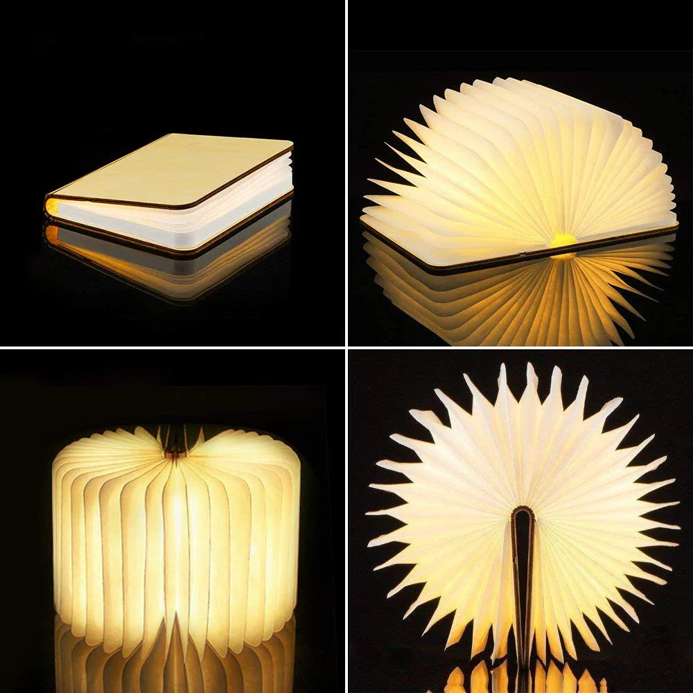 Trådløs LED boklampe med justerbart lys, ideell for stemningsbelysning og studier.