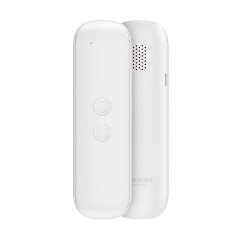 Kompakt sanntids språkoversetter for sømløs flerspråklig samtale på reise.