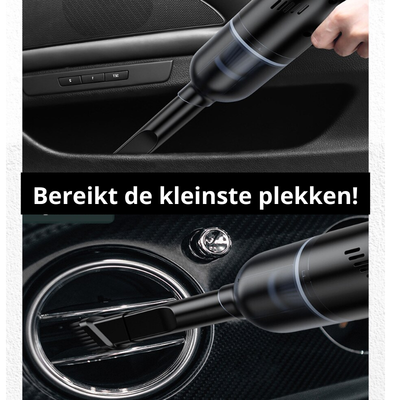 Trådløs og bærbar støvsuger, ideell for fleksibel og effektiv rengjøring i bil og hjem.