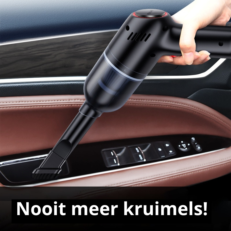 Allsidig trådløs støvsuger for hjem og bil, med ergonomisk design for komfortabel bruk.
