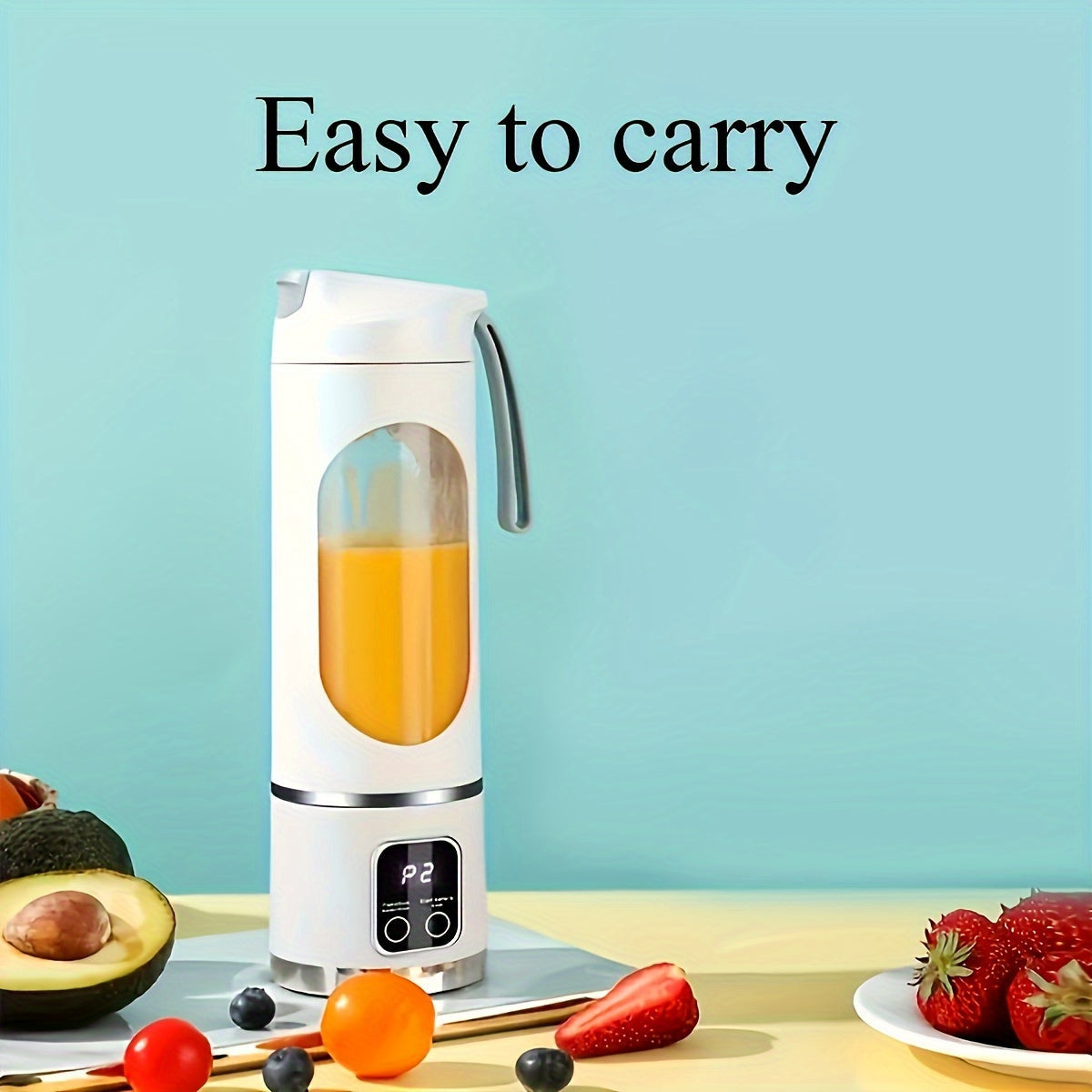 Stilren bærbar USB-blender med lokk, ideell for ferske fruktdrikker og sunne shakes overalt.