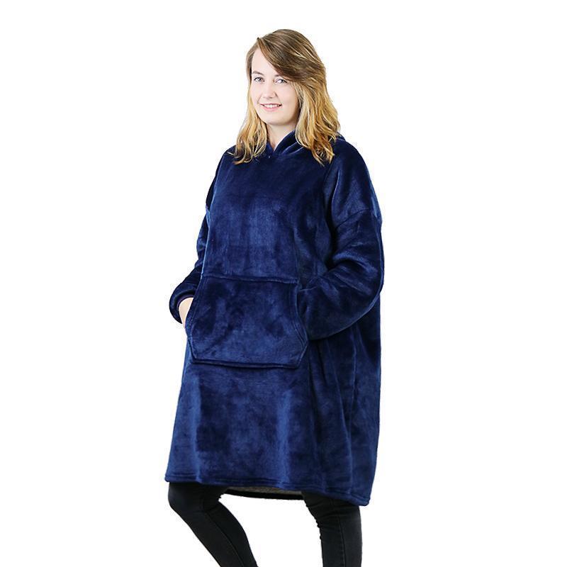 Vinterteppe for kvinner: et varmt og kosete bærbart teppe i oversized design.