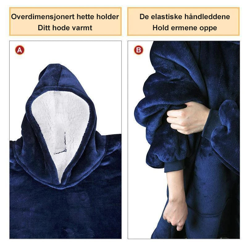 Stilig bærbart teppe for kvinner, designet for ultimat komfort som loungewear hjemme.