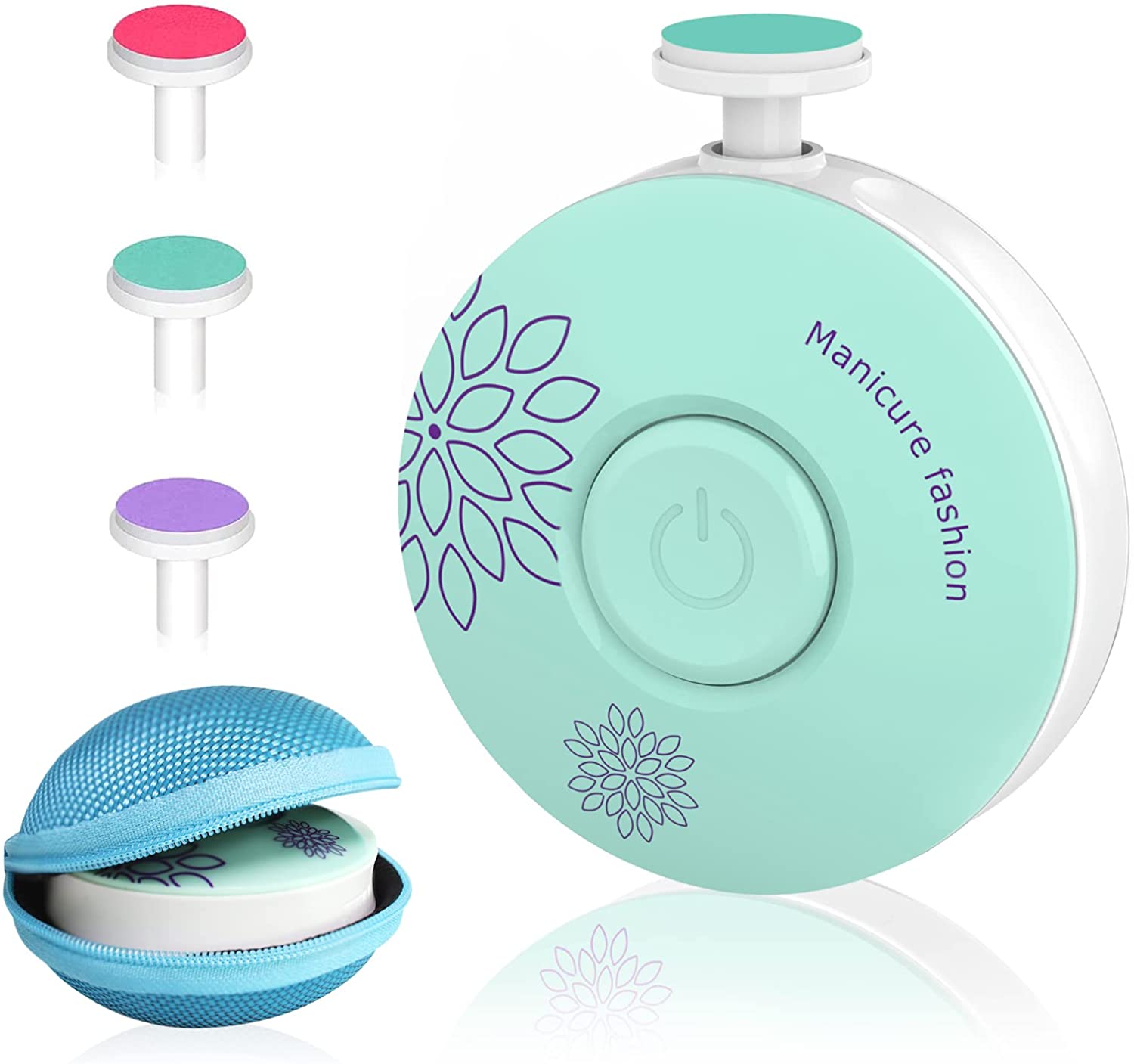 Tragbarer elektrischer Nagelfeile für Babys, sicher und schonend für empfindliche Fingernägel.