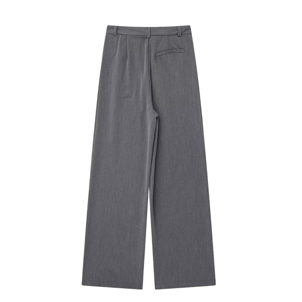 Allsidige damebukser: Baggy med høy midje, perfekte for både kontor og fritid.