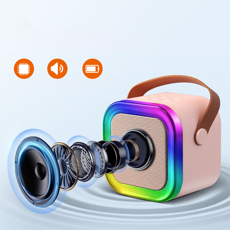 Morsom karaokemaskin for barnebursdag og fest, med trådløse mikrofoner.