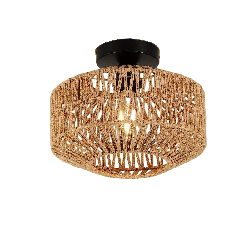 Bohemsk rotting taklampe med unik håndlaget design for stue/soverom. Gir varmt og naturlig lys til interiøret.