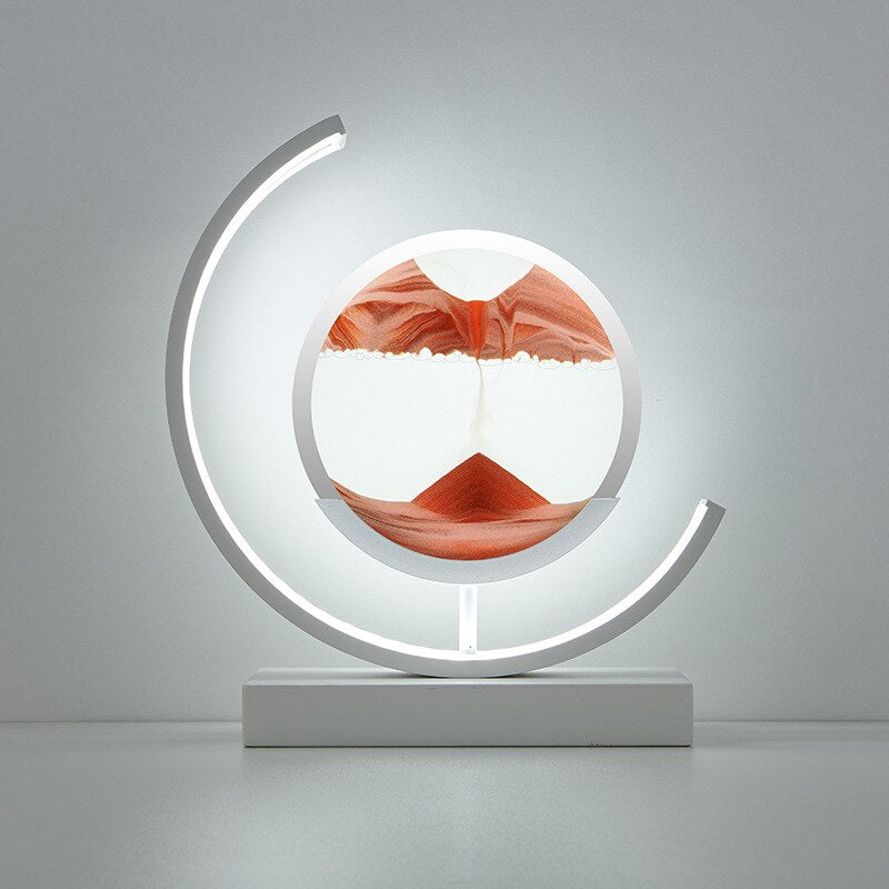 Multifunksjonell bordlampe: 3D sandkunst, LED-lys, moderne interiørdekor.