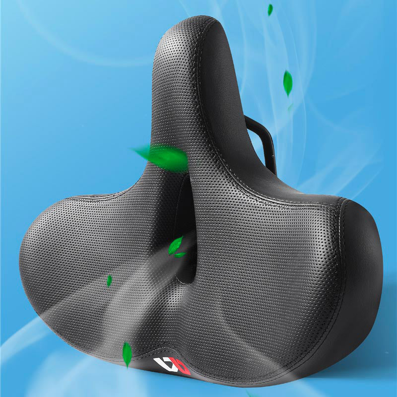 Vannavstøtende og ventilert sykkelsete med tykk polstring for komfortabel sykkeltur.