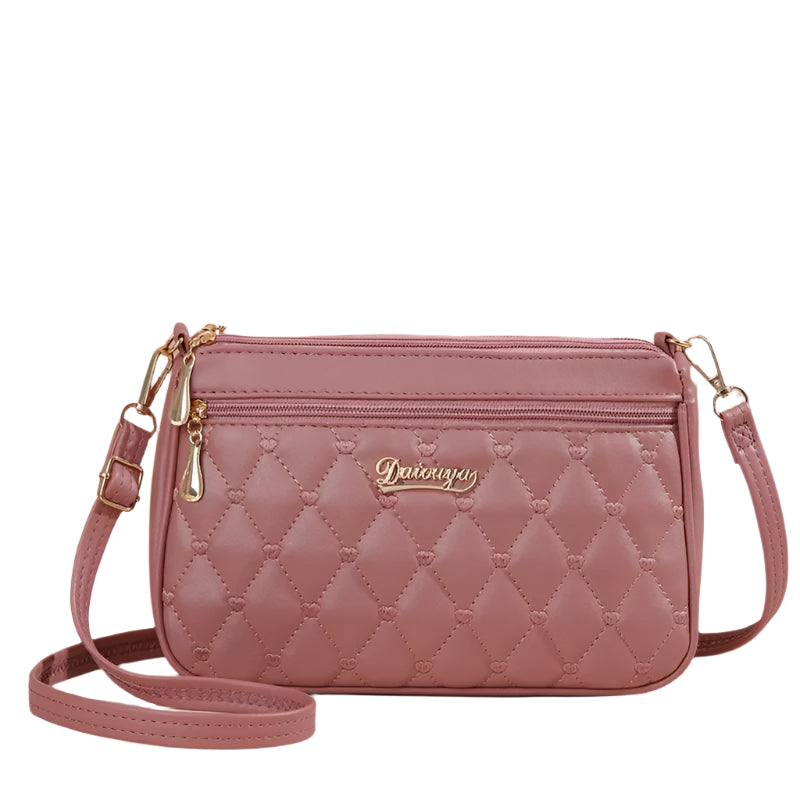 Brodert crossbody-veske i PU-skinn for kvinner, stilfull og praktisk hverdagsvske.