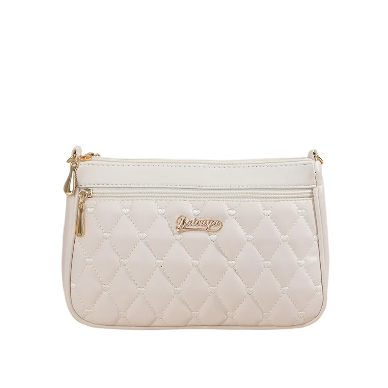 Trendy brodert dameveske, en stilfull PU-skinn crossbody-veske som kombinerer mote og funksjon.