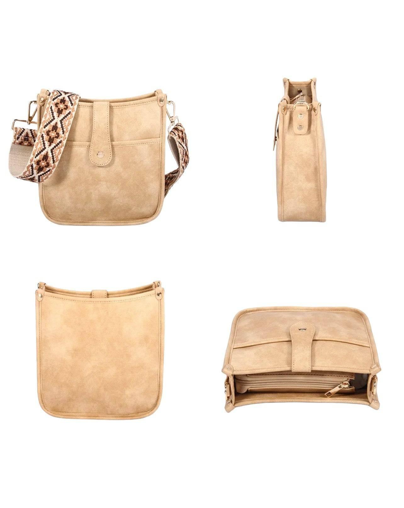 Allsidig vegansk skinn crossbody veske. Dame håndveske med justerbar gitarsnor for et personlig preg.