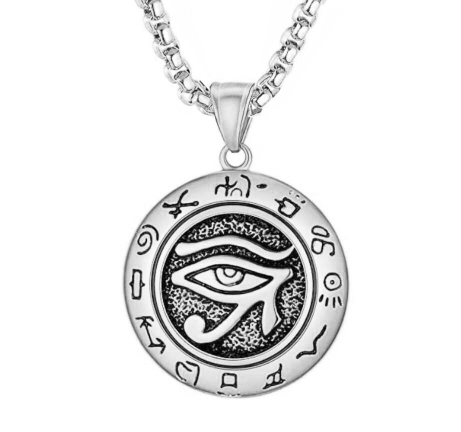 Dame Eye of Horus anheng i rustfritt stål, symbol på beskyttelse og visdom.