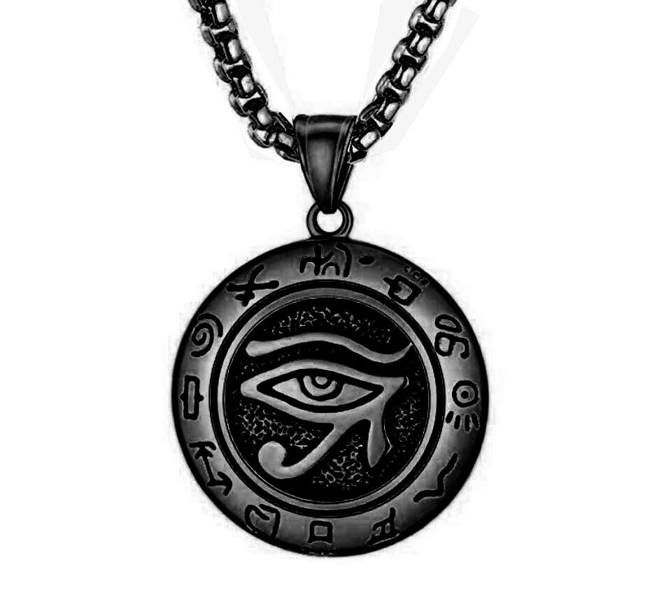 Vakkert Eye of Horus anheng i rustfritt stål, ideelt for damer med en mystisk stil.