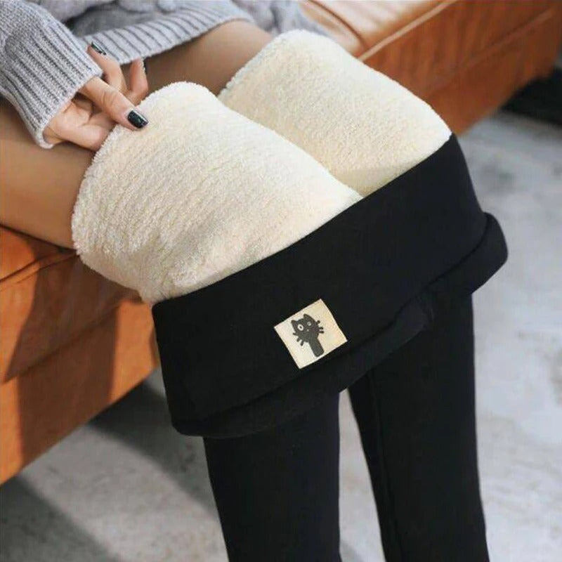 Vinter leggings for kvinner med høy midje, varm og myk. Tilgjengelig i store størrelser for alle.