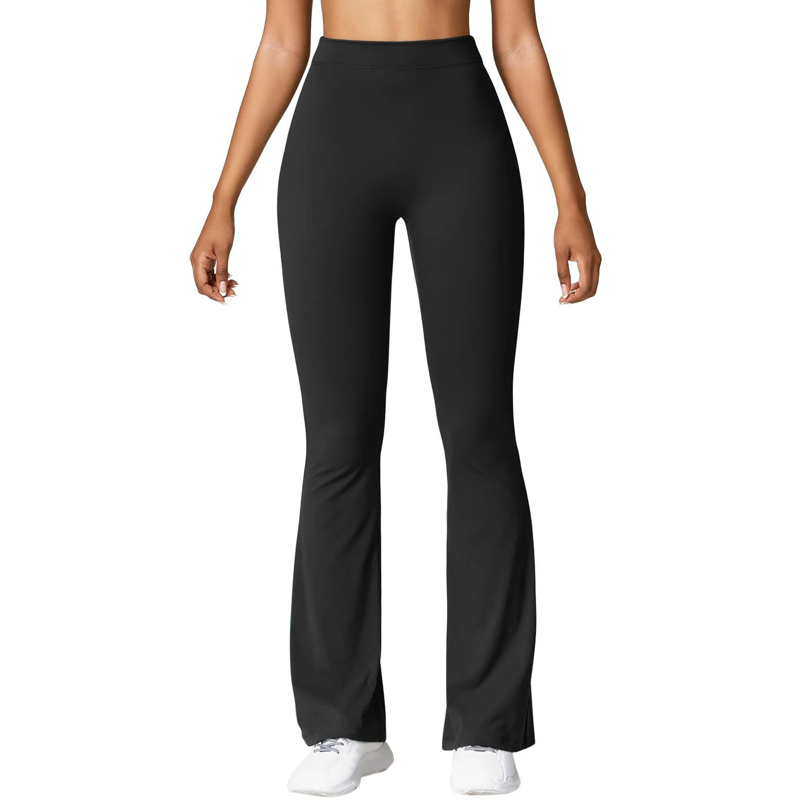 Dame leggings med V-rygg og høy midje, perfekt for trening, yoga og fritid.
