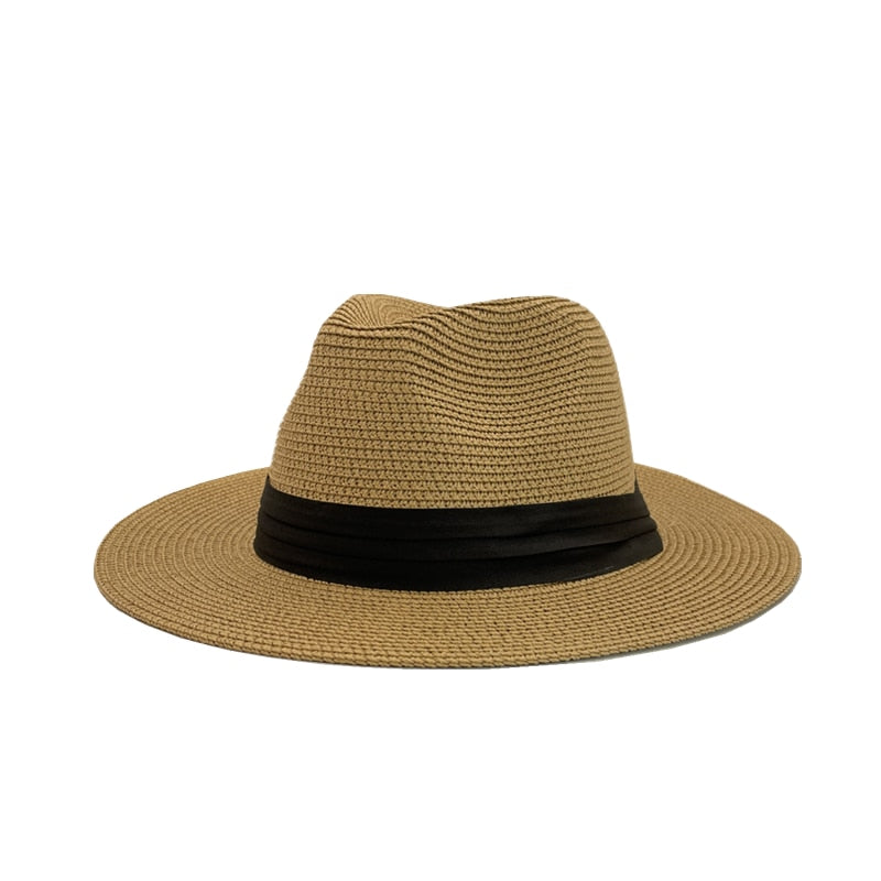 Stilig solhatt for damer. Lett og komfortabel Panama stråhatt, ideell for hodeplagg i solen.