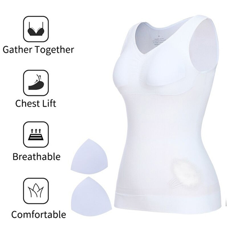 Elegant dame cami body shaper undertøy som glatter ut og former kroppen komfortabelt.