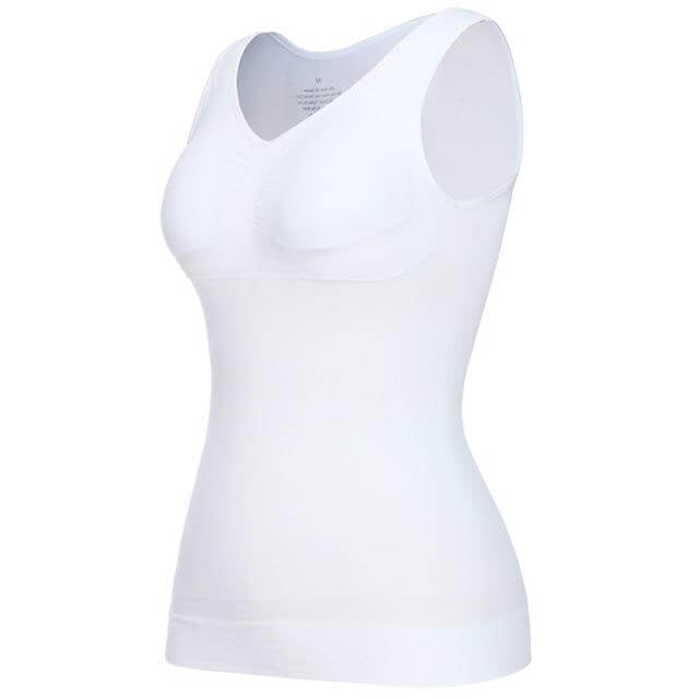 Glattende cami body shaper for kvinner, gir optimal magekompresjon og ryggstøtte.