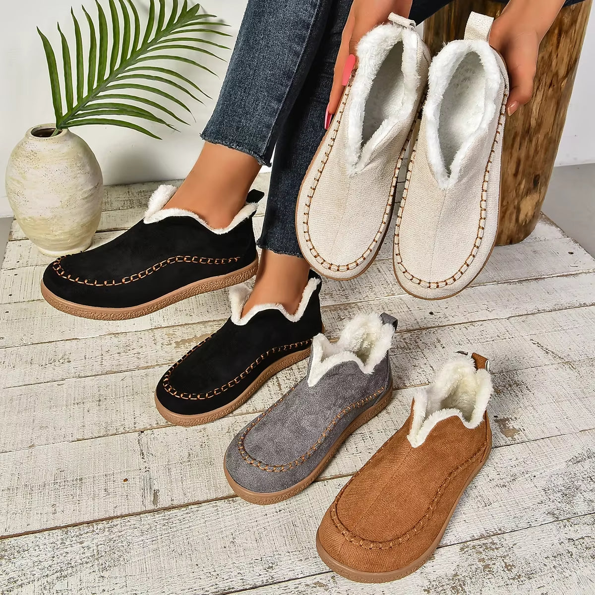 Myke dame tøfler, slip-on hjemmetøfler med sklisikker såle for optimal hverdagskomfort og friske føtter.