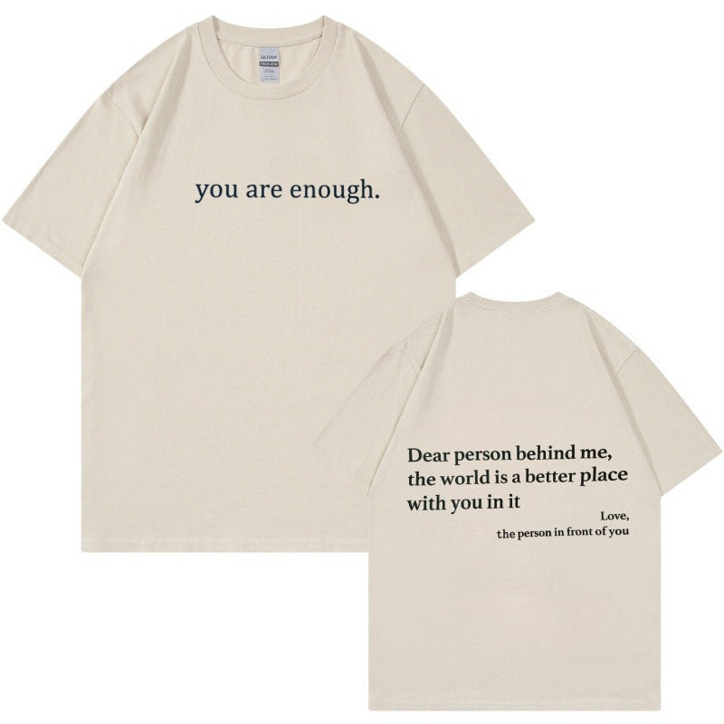 Trendy dame t-skjorte med 'You are Enough' statement. Komfortabel passform for kvinner.