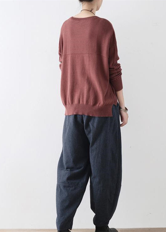 Burgunder damebukser i moderne oversized passform. Trendy og varme vinterbukser for komfortabel og uformell mote.