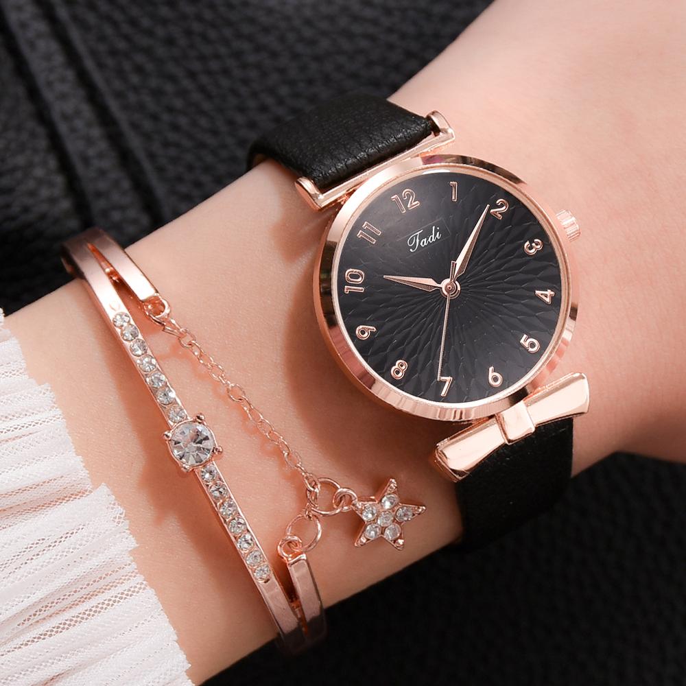 Elegant dameklokke med justerbar magnetrem og glitter. Perfekt mote tilbehør til dame.