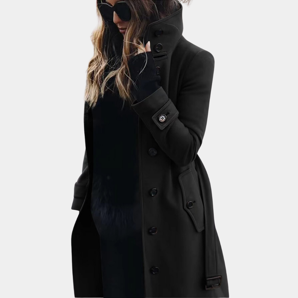 Fasjonabel damefrakk: klassisk trenchcoat for vår og høst, lang modell for eleganse