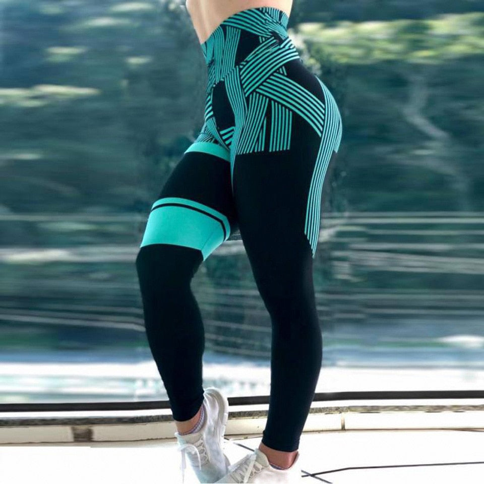 Activewear dame: scrunch butt leggings med høy midje, elastisk for trening