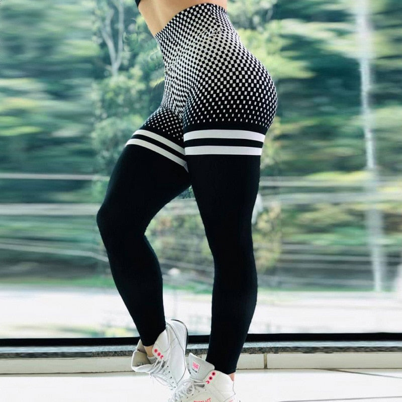 Dame treningsleggings, høy midje scrunch butt, formgivende og figurvennlig