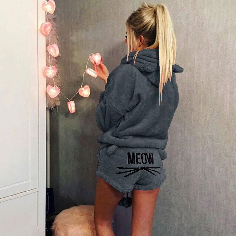 Weicher Katze Schlafanzug für Damen, kuschelige Loungewear für höchsten Komfort