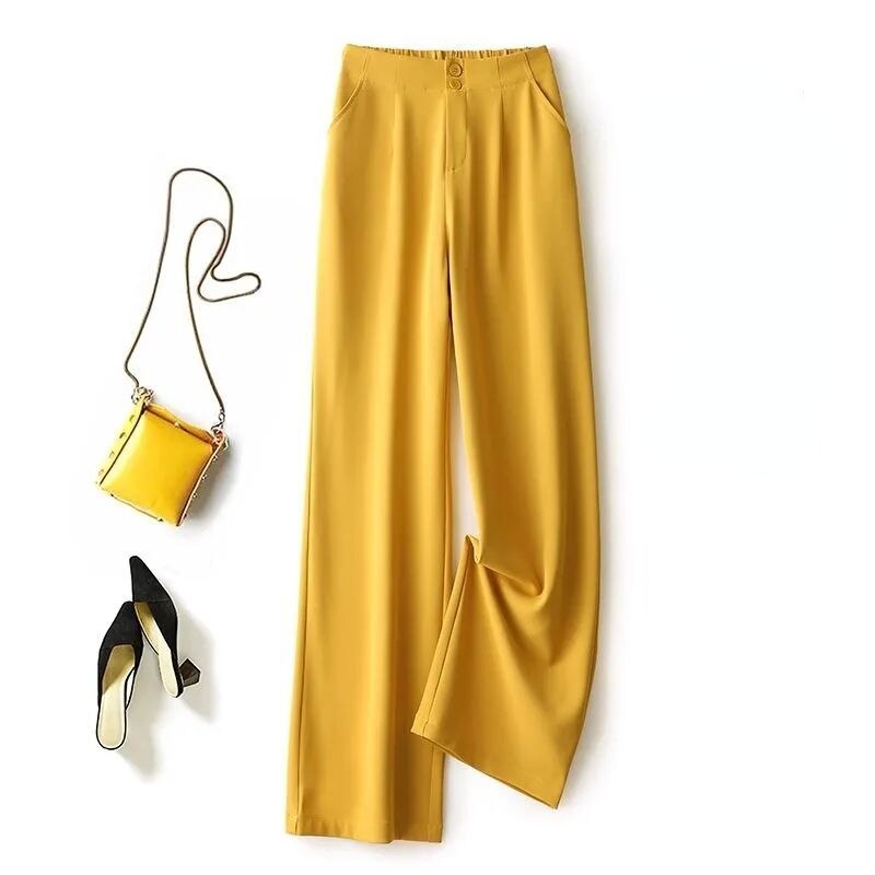 Damen Ultimate Weite Hose aus Polyester, hohe Taille, lockere Passform, elegant & bequem, hellblau