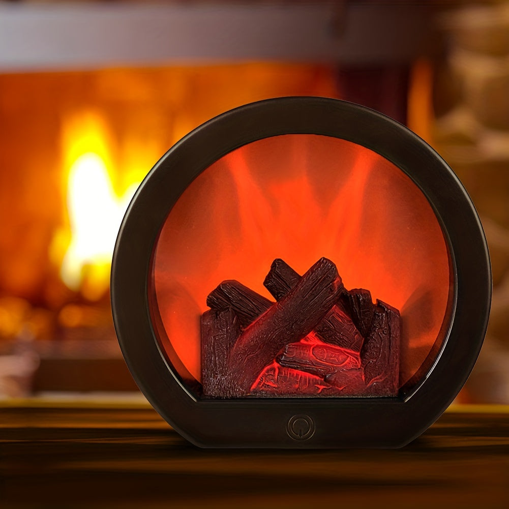 Hygge lampe med realistisk kullflamme, perfekt som innendørs/utendørs bordlampe. Skaper koselig dekor.