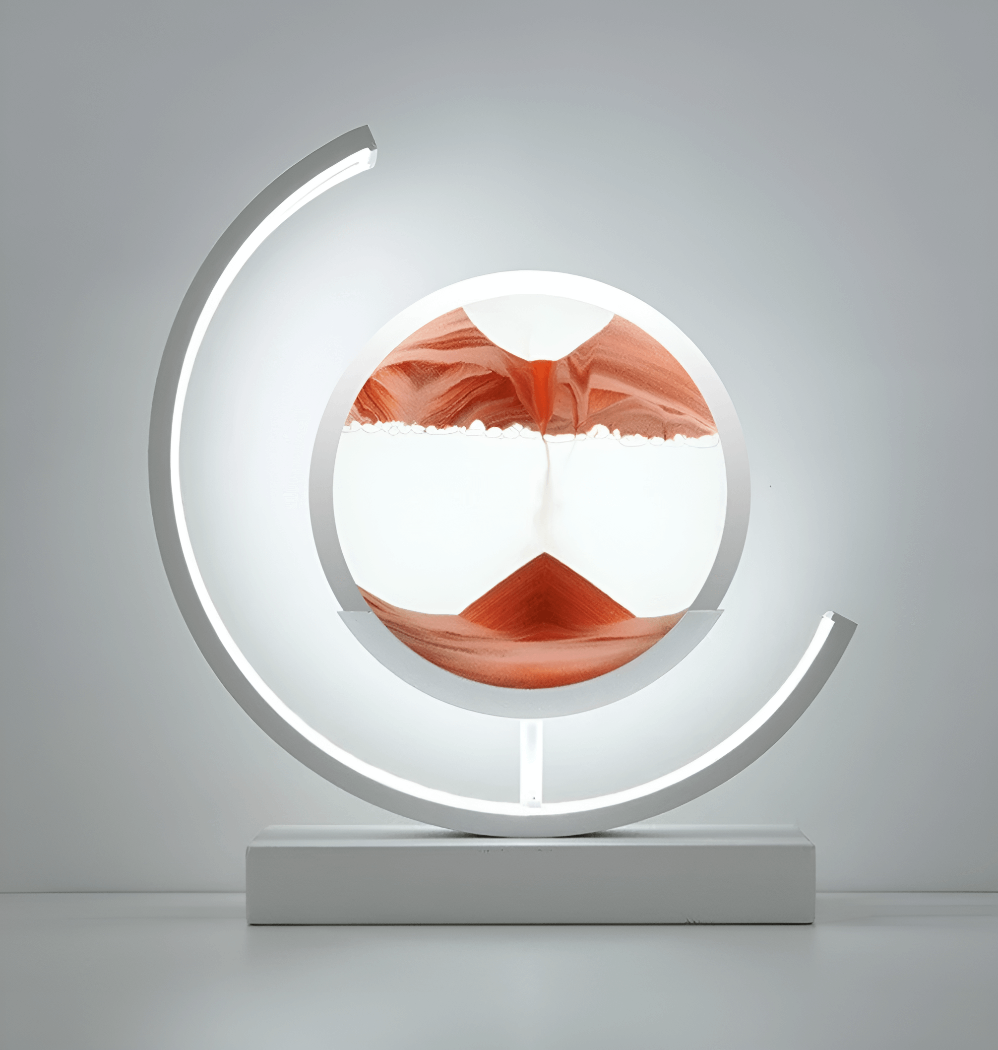 Unik lampe og sandkunstdekorasjon kombinert i ett. Gir et spektakulært og avslappende visuelt show.
