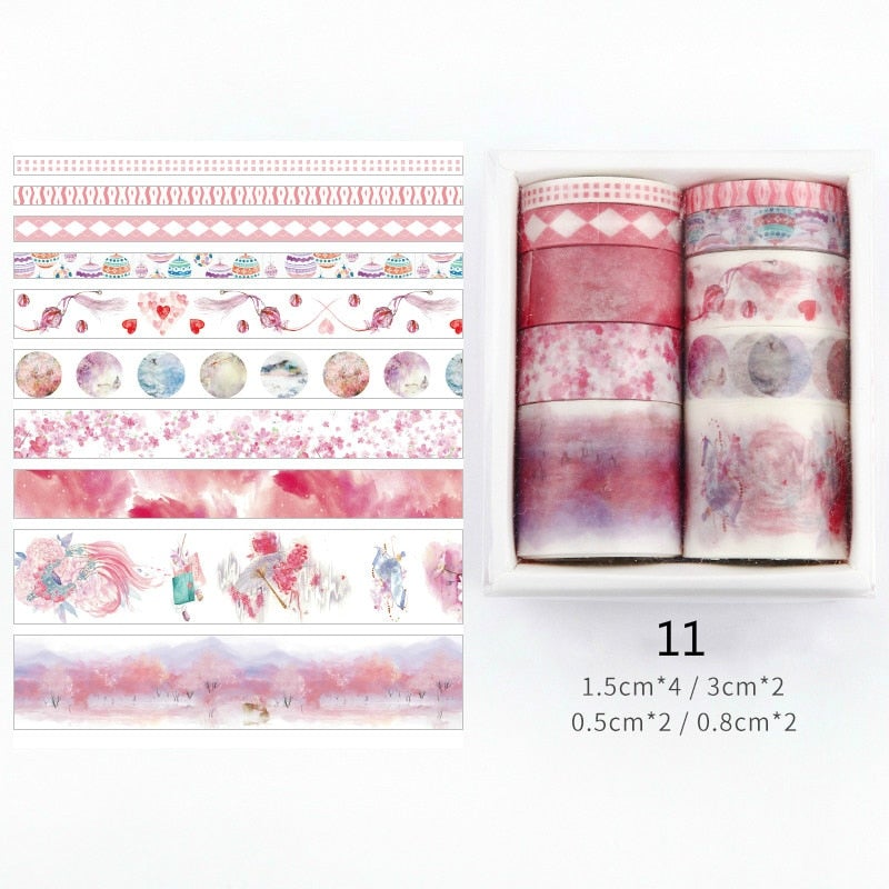 Kvalitets washi tape sett for kreative prosjekter, enkel å bruke og fjerne.