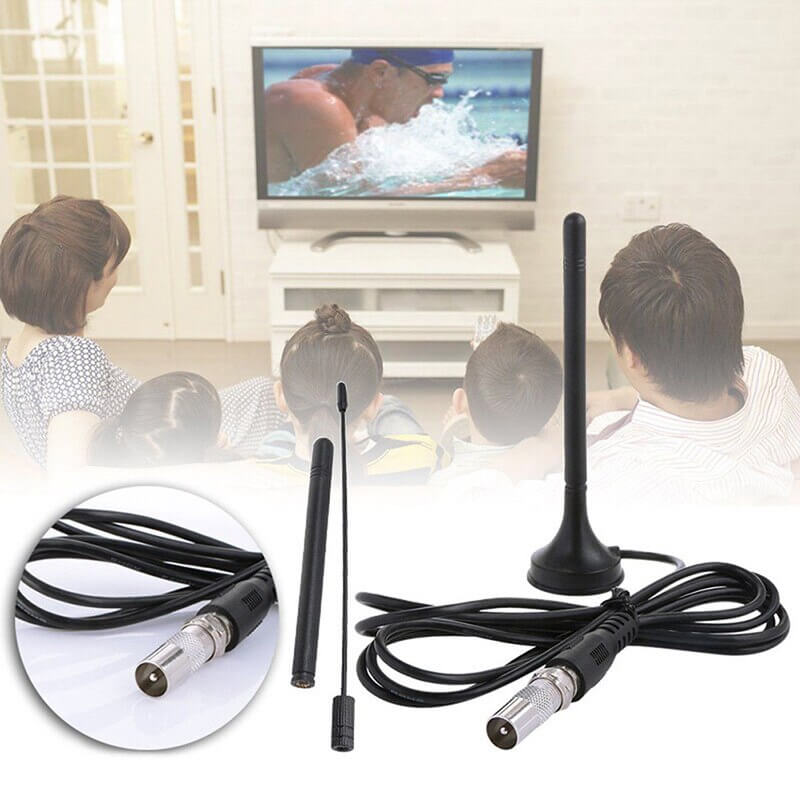 Slank digital TV-antenne for UHF/VHF, gir krystallklart gratis HDTV. Inkluderer TV-tilbehør.