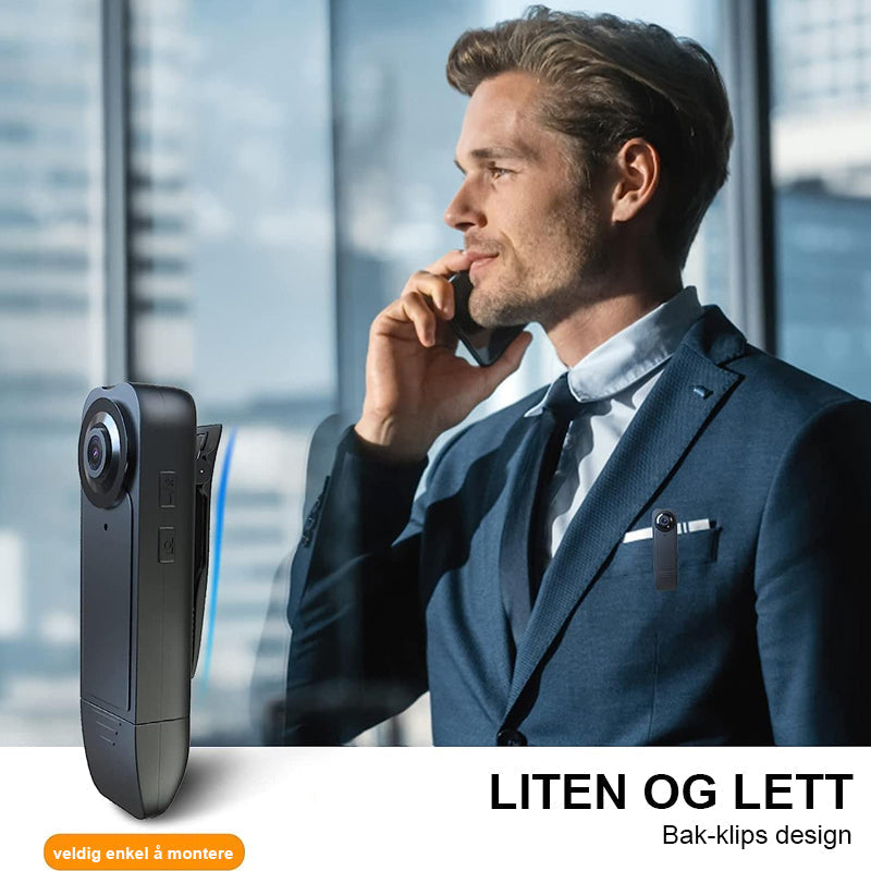 Liten 1080P HD kroppskamera; personlig videoopptaker for økt sikkerhet og diskret overvåking.