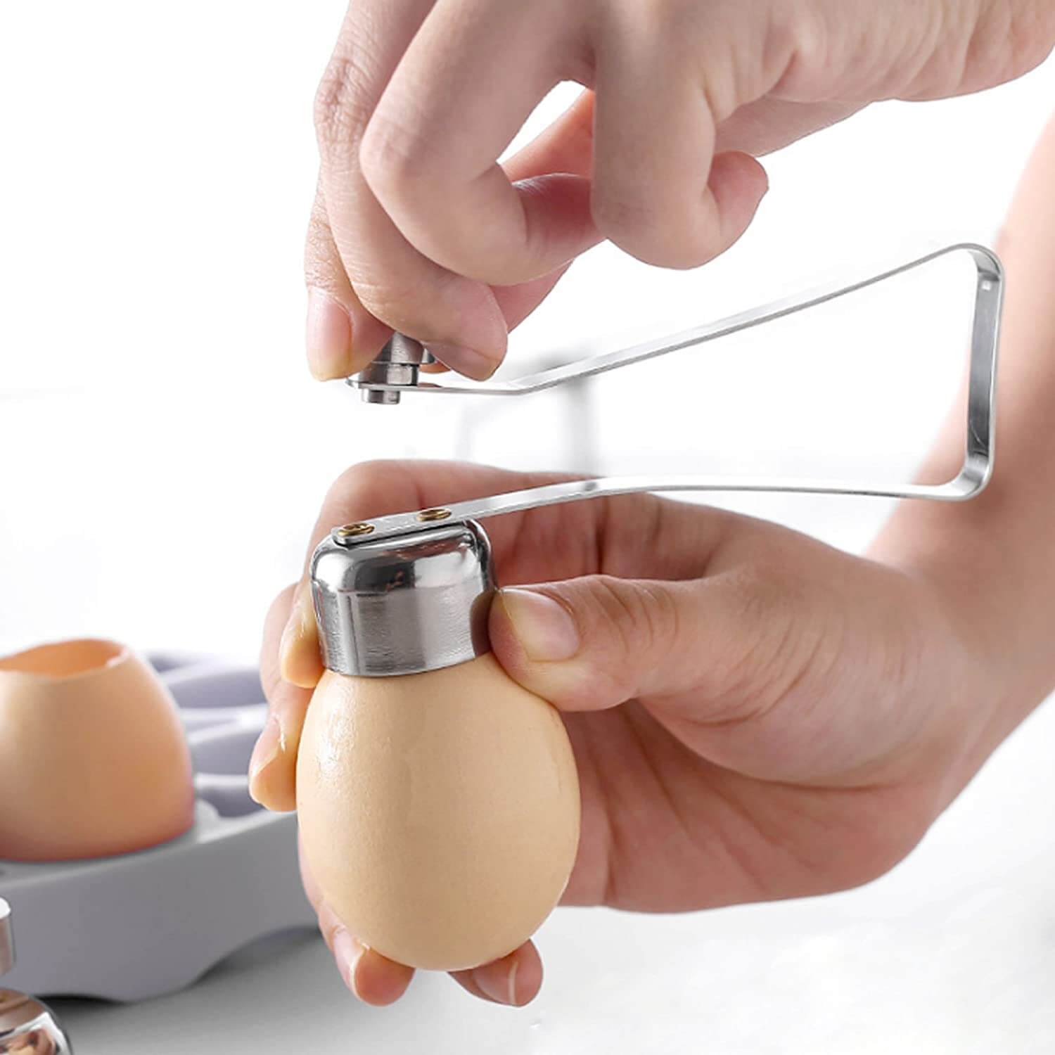 Få perfekte kokte eller rå egg med denne praktiske eggeåpneren for kjøkkenet.