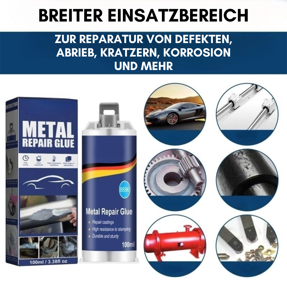 Pakning med ekstra sterkt metallim. Løsning for solid og pålitelig metallbinding og reparasjon.