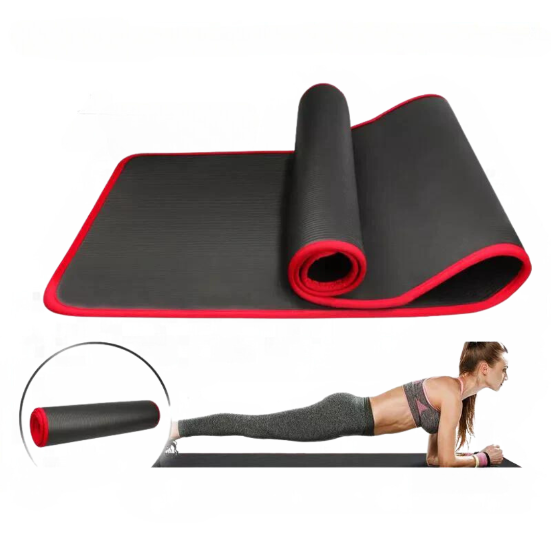 Miljøvennlig yogamatte for kvinner, ekstra tykk for komfortabel yoga, pilates og hjemmetrening.