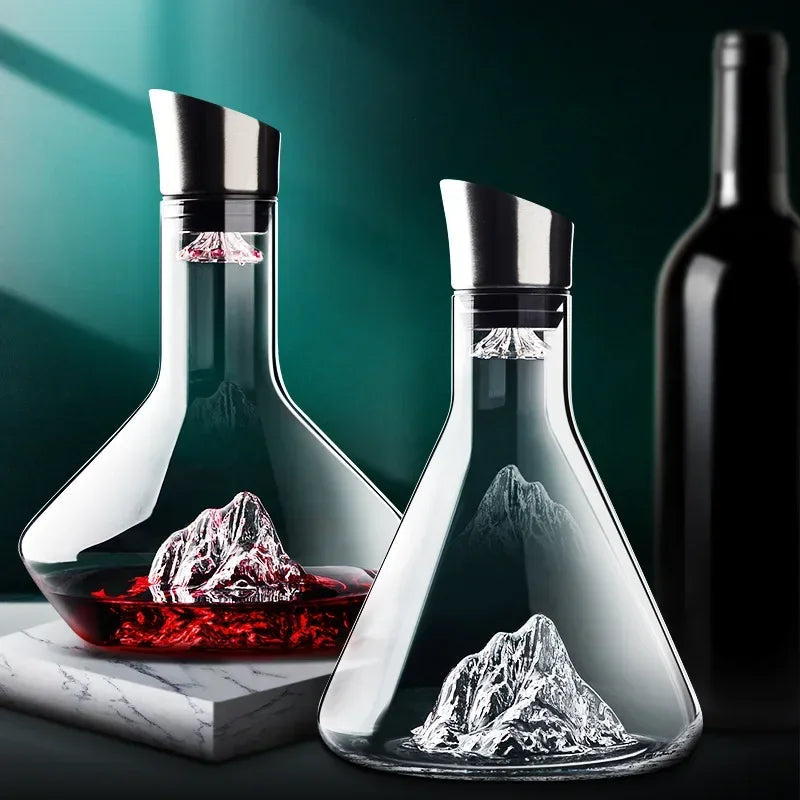 Håndlaget 1500 ml krystallkaraffel for rødvin. Perfekt gave til vinelskere; forbedrer smak og servering av vin.