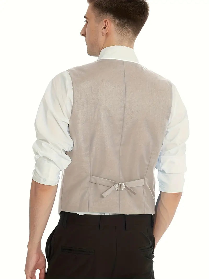 Skreddersydd herredress i 3 deler; elegant blazer, matchende vest og stilige bukser for herre.